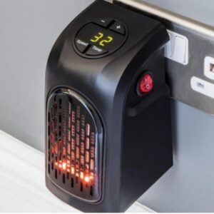 Calefactor Portátil Eléctrico de Aire Caliente – Regulable, Compacto y con Adaptador Incluido.