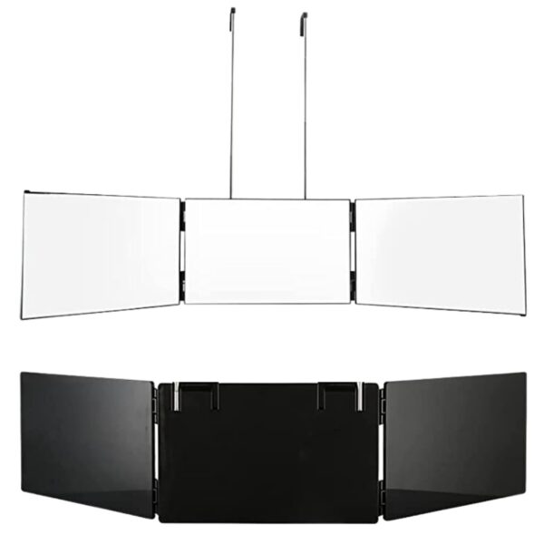 Espejo Triple de Autocorte – Corte de Cabello 360° en Casa, Portátil y Ajustable - Imagen 4